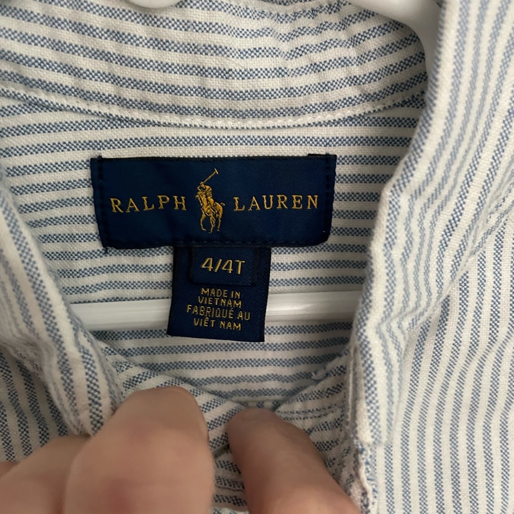 4T RL Polo Striped Dress Shirt